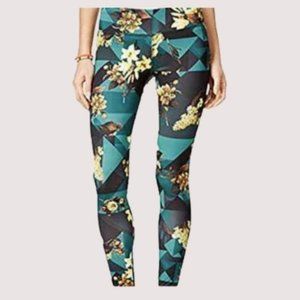 Energie Leggings Junebug Print Floral Green Yellow  Ultra Slim Medium (Junior M)